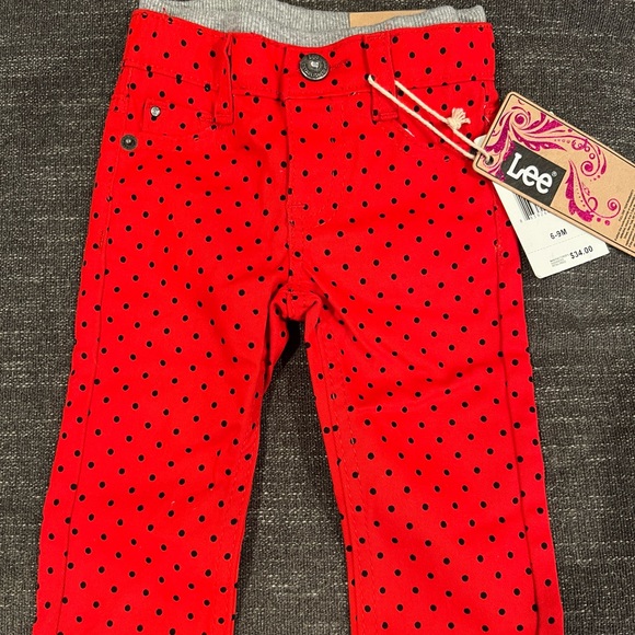 Baby’s Lee Red Polka Dot Jeans!! - Picture 1 of 2